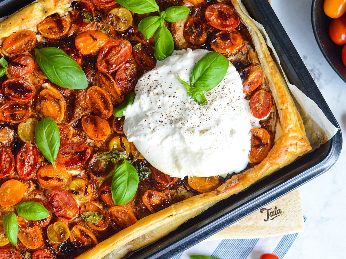 Tomato, Burrata and Balsamic Glaze Tart &ndash; Tala Cooking