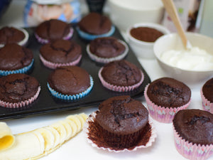 Chocolate and banana muffins