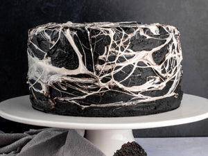 Black Velvet Spider Web Cake