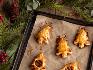Brie and Cranberry Puff Pastry Christmas Trees
