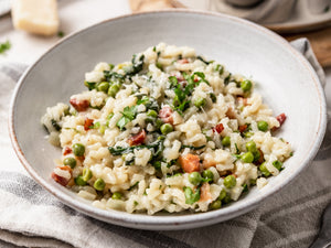 Creamy Pancetta and Spring Vegetable Risotto
