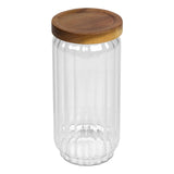 Tala Ribbed Glass Storage Jar with Acacia Lid 990ml