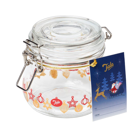 Tala Christmas 500ml Bauble Glass Jar w s/s Clip and Silicone Seal