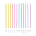 Tala 12 Pastels Candles with 12 Holders