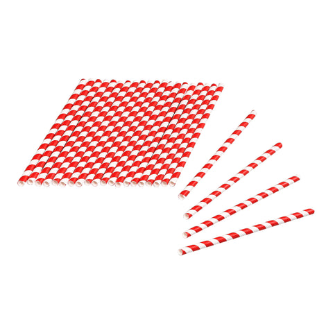 Tala 24 Red / WhiteStriped Paper Straws