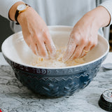 Indigo and Ivory Corn Design 30cm Mixing bowl